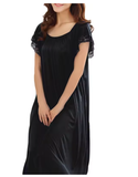 Elegant Women's Lace Patchwork Nightgown – Long, Comfortable Sleepwear