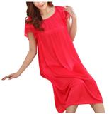 Elegant Women's Lace Patchwork Nightgown – Long, Comfortable Sleepwear