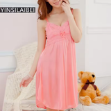 Sheer Plus Size Nightie – Elegant V-Neck Strap Sleep Dress