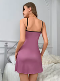 Women's Halter Pajama Dress – Cute Coffee Print Nightdress | Casual Homewear