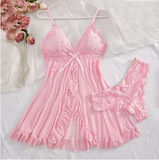 Soft Lace Lingerie Dress with V-Neck – Summer Night Elegance