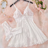 Soft Lace Lingerie Dress with V-Neck – Summer Night Elegance