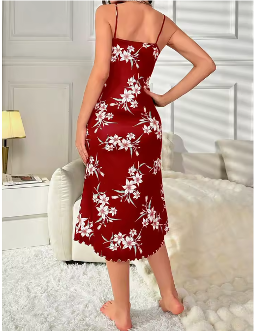 Elegant Floral Camisole Pajama Set – Soft & Casual Comfort