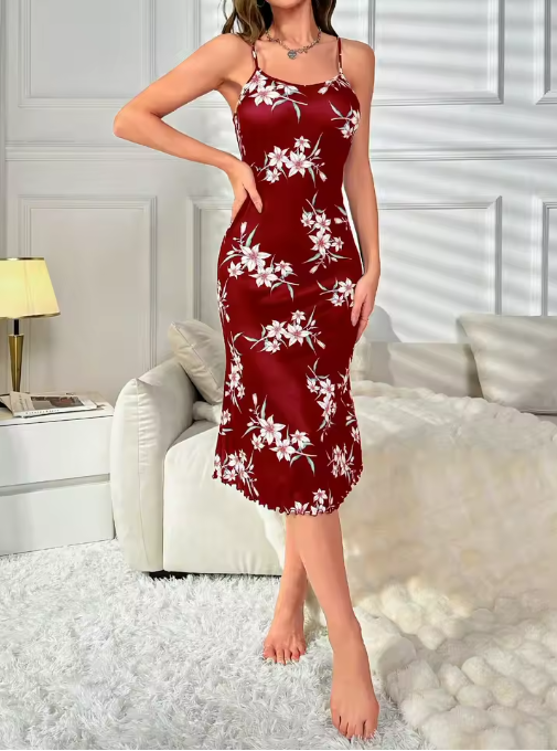 Elegant Floral Camisole Pajama Set – Soft & Casual Comfort