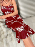 Elegant Floral Camisole Pajama Set – Soft & Casual Comfort