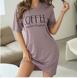 Soft Cartoon Nightdress – Short Sleeve Milk Silk Comfort