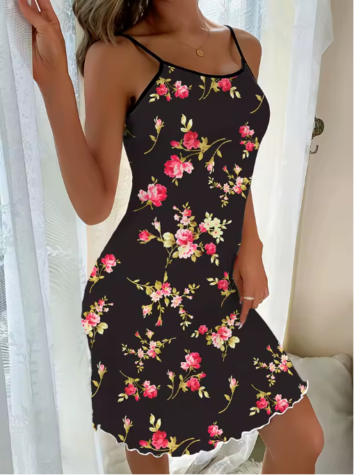 Romantic Floral Halter Dress – Cute, Casual & Perfect for All Seasons