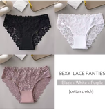3PCS Luxury Floral Lace Embroidered Panties – Sexy, Breathable & Elegant Women's Underwear