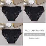 3PCS Luxury Floral Lace Embroidered Panties – Sexy, Breathable & Elegant Women's Underwear