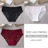 3PCS Luxury Floral Lace Embroidered Panties – Sexy, Breathable & Elegant Women's Underwear