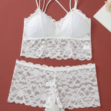 Women's Lace Non-Wire Bra & Panties Set – Ultra-Thin Transparent Lingerie