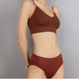 Women's Sexy Ribbed Lingerie Set – Seamless Wire-Free Bralette & Panties