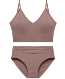 Women's Sexy Ribbed Lingerie Set – Seamless Wire-Free Bralette & Panties