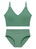 Women's Sexy Ribbed Lingerie Set – Seamless Wire-Free Bralette & Panties