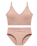 Women's Sexy Ribbed Lingerie Set – Seamless Wire-Free Bralette & Panties