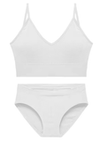 Women's Sexy Ribbed Lingerie Set – Seamless Wire-Free Bralette & Panties