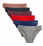 Women's Sexy Lace Panties – 6-Piece Low-Rise Cotton Lingerie Set