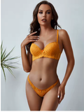Women's 2-Piece Floral Lingerie Set – Colorful Push-Up Bra & Panty