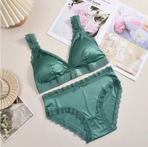 2-Piece Ice Silk Bra & Panty Set – Light, Sexy & Comfortable