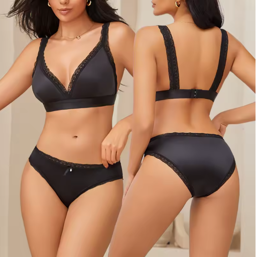 2-Piece Ice Silk Bra & Panty Set – Light, Sexy & Comfortable