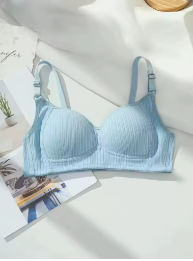 Girls' Solid Wireless Seamless Push-Up Bra – Comfortable V-Shaped Support