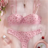 Fancy Lace Lingerie Set for Women – Transparent Push-Up Bra & Matching Panties