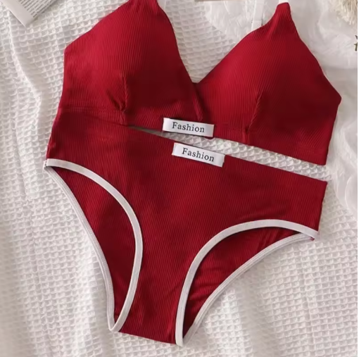 Women’s Cotton Bra & Panty Set – Sexy Low Waist Briefs, Wire-Free Bralette, V-Neck Sport Lingerie