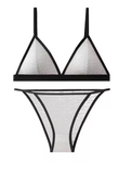 Women’s Lace Bra and Panty Set – Non-Wire Push-Up Bralette with Transparent Low-Rise Panties