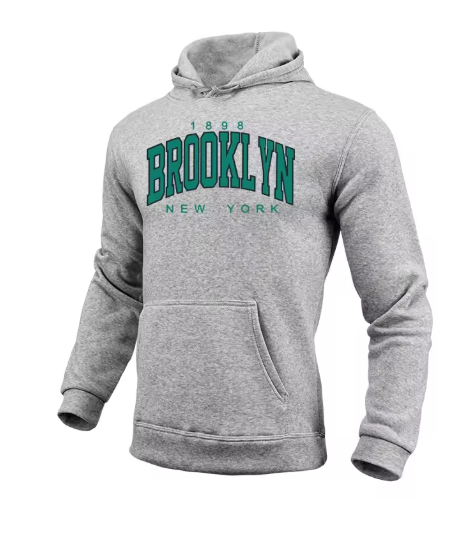 Brooklyn Printed Hoodie for Men – Casual All-Season Pullover Sweatshirt