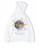 Men’s Oversized Moon Print Hoodie – Loose American Style Double-Layer Sweatshirt