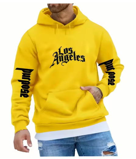 Los Angeles Art Letter Design Hoodie – Oversized Streetwear Sweatshirt for Men & Women