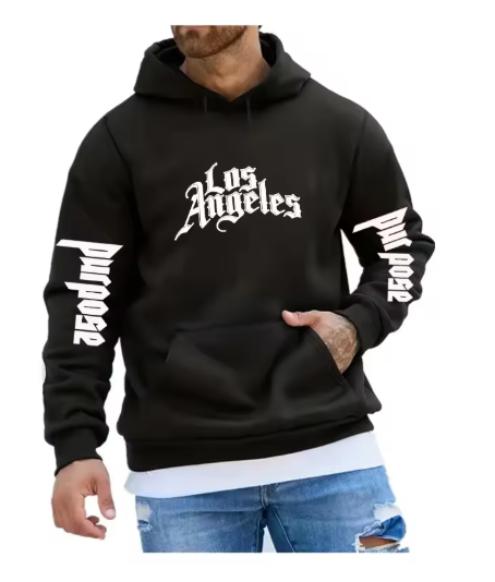Los Angeles Art Letter Design Hoodie – Oversized Streetwear Sweatshirt for Men & Women