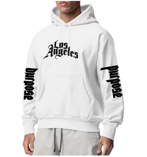 Los Angeles Art Letter Design Hoodie – Oversized Streetwear Sweatshirt for Men & Women