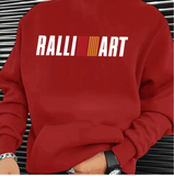 Men’s Casual Polyester Hoodie with “RALLIART” Print – Cozy Knit, Regular Fit Pullover