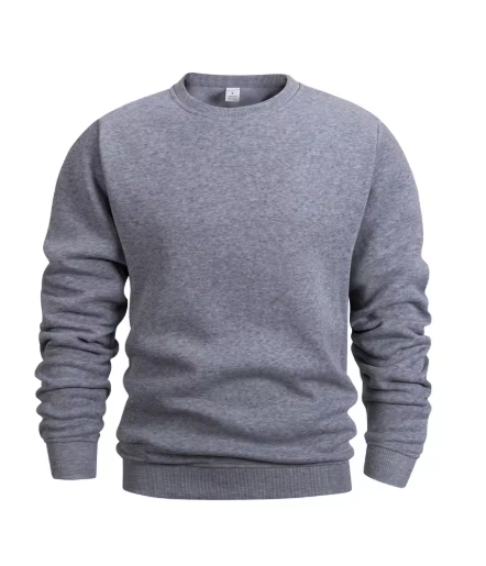 Men’s Crew Neck Sweatshirt – Solid Color Long Sleeve Pullover