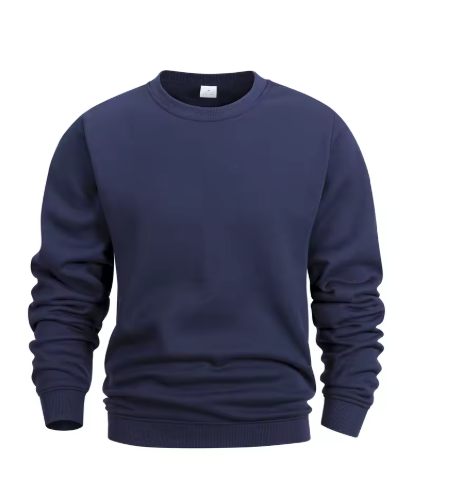 Men’s Crew Neck Sweatshirt – Solid Color Long Sleeve Pullover