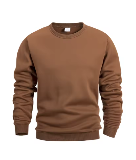 Men’s Crew Neck Sweatshirt – Solid Color Long Sleeve Pullover