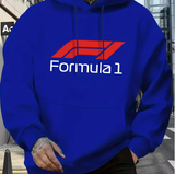 Men’s Casual Hoodie with Formula 1 Graphic Print