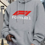Men’s Casual Hoodie with Formula 1 Graphic Print