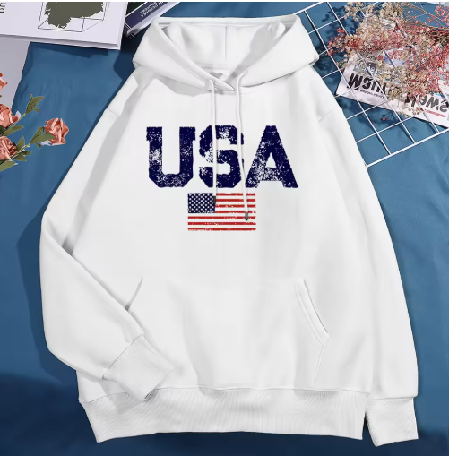 USA Flag Stars and Stripes Fleece Hoodie – Unisex Oversized