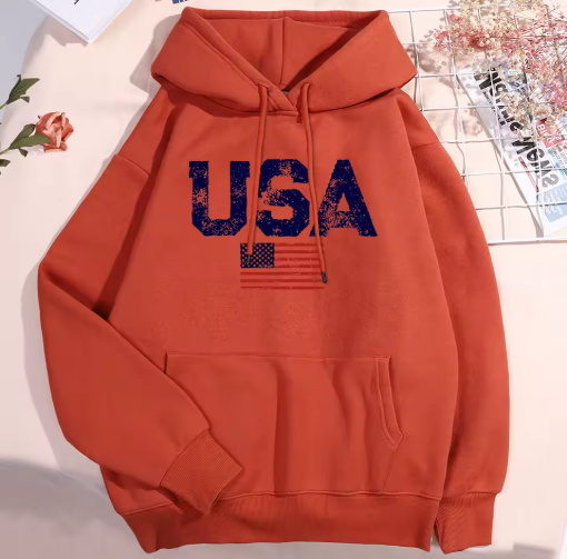 USA Flag Stars and Stripes Fleece Hoodie – Unisex Oversized