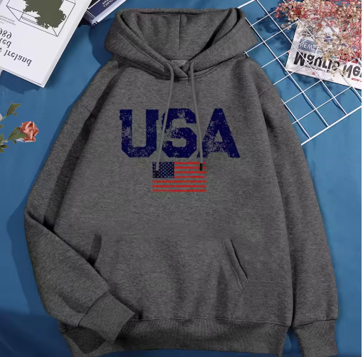 USA Flag Stars and Stripes Fleece Hoodie – Unisex Oversized