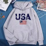 USA Flag Stars and Stripes Fleece Hoodie – Unisex Oversized