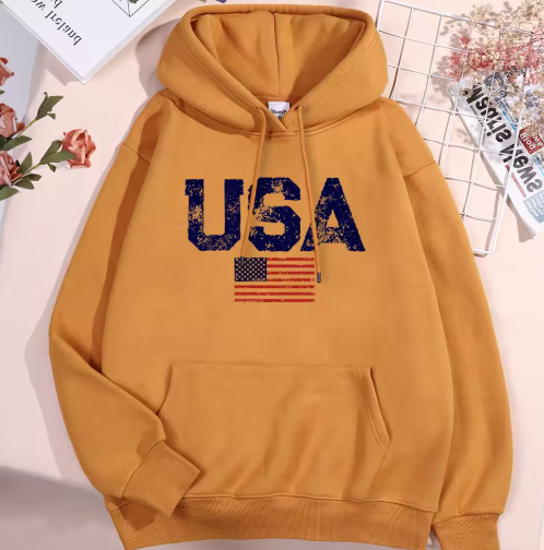 USA Flag Stars and Stripes Fleece Hoodie – Unisex Oversized