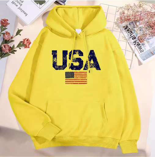 USA Flag Stars and Stripes Fleece Hoodie – Unisex Oversized
