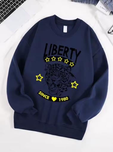 Leopard Print “Free and Unrestrained” Unisex Fleece Sweatshirt
