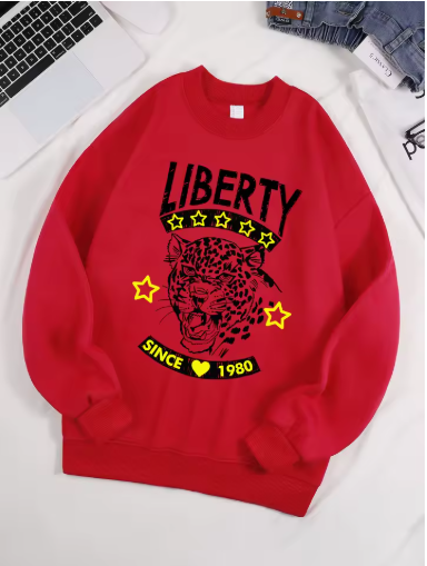 Leopard Print “Free and Unrestrained” Unisex Fleece Sweatshirt