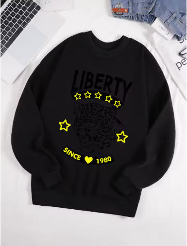 Leopard Print “Free and Unrestrained” Unisex Fleece Sweatshirt