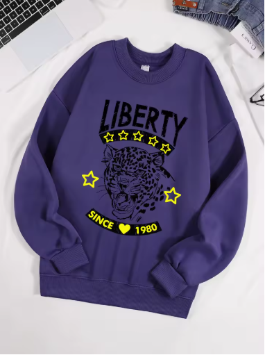Leopard Print “Free and Unrestrained” Unisex Fleece Sweatshirt