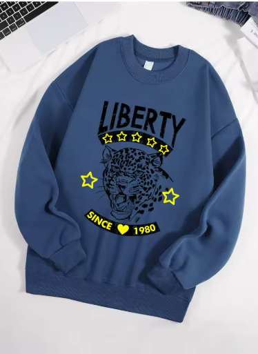 Leopard Print “Free and Unrestrained” Unisex Fleece Sweatshirt